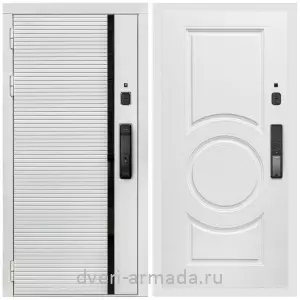 Входные двери Экстра, Умная входная смарт-дверь Армада Каскад WHITE МДФ 10 мм Kaadas K9 / МДФ 16 мм МС-100 Белый матовый