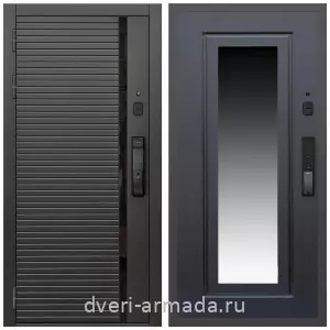 Входные двери 2050 мм, Умная входная смарт-дверь Армада Каскад BLACK МДФ 10 мм Kaadas K9 / МДФ 16 мм ФЛЗ-120 Венге