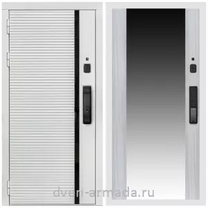 Одностворчатые входные двери, Умная входная смарт-дверь Армада Каскад WHITE МДФ 10 мм Kaadas K9 / МДФ 16 мм СБ-16 Сандал белый