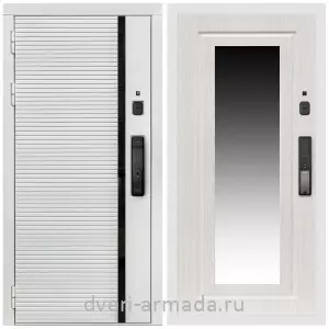 Входные двери Люкс, Умная входная смарт-дверь Армада Каскад WHITE МДФ 10 мм Kaadas K9 / МДФ 16 мм ФЛЗ-120 Дуб белёный