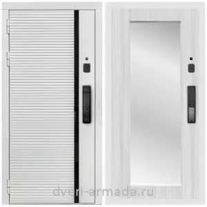 Входные двери 2050 мм, Умная входная смарт-дверь Армада Каскад WHITE МДФ 10 мм Kaadas K9 / МДФ 16 мм ФЛЗ-Пастораль, Сандал белый
