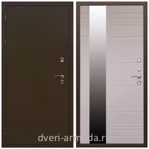 Толстые входные двери, Дверь входная уличная в дом Армада Термо Молоток коричневый/ МДФ 16 мм ФЛЗ-Сити Белый матовый