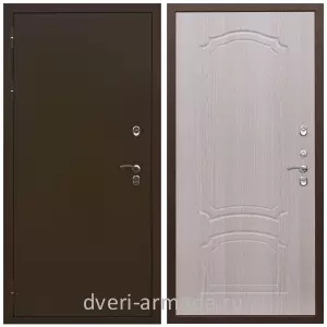 Утепленные для частного дома, Дверь входная уличная для загородного дома Армада Термо Молоток коричневый/ ФЛ-140 Дуб белёный морозостойкая