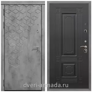 Входные двери Бетон, Дверь входная Армада Квадро Бетон тёмный / ФЛ-2 Венге