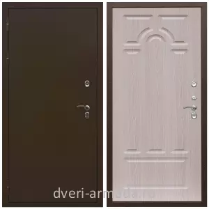 Уличные двери для коттеджа, Дверь входная стальная уличная в частный дом Армада Термо Молоток коричневый/ ФЛ-58 Дуб белёный
