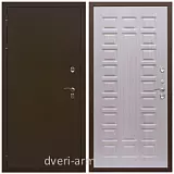 С терморазрывом, Дверь недорогая входная в дом с утеплением Армада Термо Молоток коричневый/ ФЛ-183 Дуб белёный в коридор