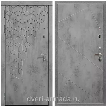 Дверь входная Армада Квадро МДФ 16 мм Бетон тёмный / МДФ 10 мм ФЛ-291 Бетон темный