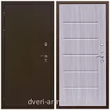 Двери в деревянный дом, Дверь входная теплая в дом Армада Термо Молоток коричневый/ ФЛ-102 Сандал белый для частного дома с шумоизоляцией