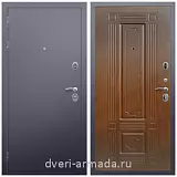 Входные двери толщиной 60 мм, Дверь входная Армада Люкс Антик серебро / ФЛ-2 Морёная береза из металла в кирпичный дом с порошковой окраской