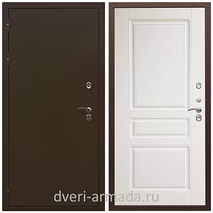 Дверь входная уличная в дом Армада Термо Молоток коричневый/ ФЛ-243 Белый матовый