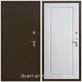 Дверь входная уличная в дом Армада Термо Молоток коричневый/ МДФ 16 мм ФЛ-119 Белый матовый
